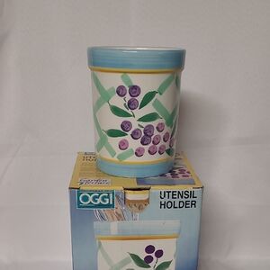 Oggi Ceramic Utensil Holder with Floral Design (104)